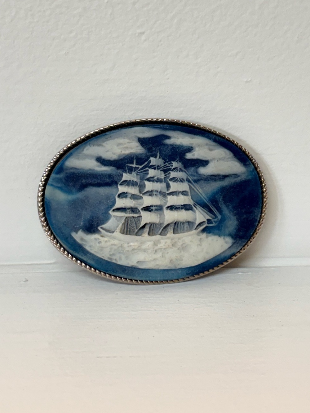 Nautical, Scrimshaw BELT BUCKLE